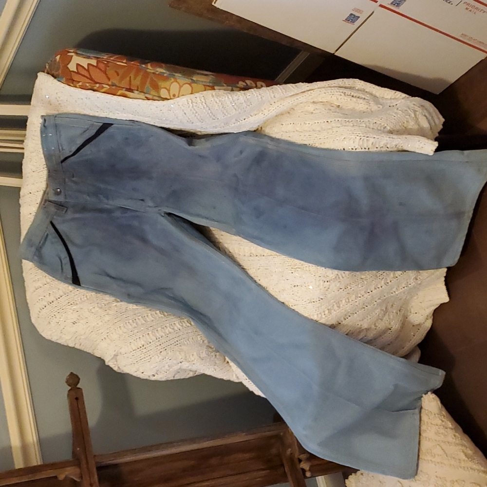 Vintage 60s red snap bell bottoms